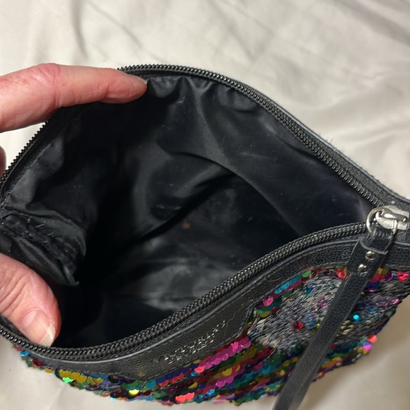 Victoria Secret Black Multicolor Sequin Pouch Make Up Bag - Picture 6 of 7